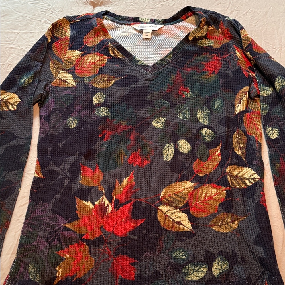 New Coldwater Creek Multicolor Floral Knit Top